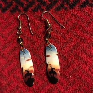 Carved Native American Design Earrings